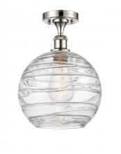 Innovations Lighting 516-1C-PN-G1213-10 - Athens Deco Swirl - 1 Light - 10 inch - Polished Nickel - Semi-Flush Mount