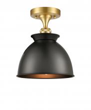 Innovations Lighting 516-1C-SG-M14-BK - Adirondack - 1 Light - 8 inch - Satin Gold - Semi-Flush Mount