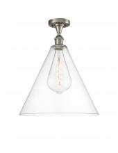 Innovations Lighting 516-1C-SN-GBC-162 - Berkshire - 1 Light - 16 inch - Brushed Satin Nickel - Semi-Flush Mount