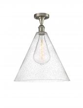 Innovations Lighting 516-1C-SN-GBC-164 - Berkshire - 1 Light - 16 inch - Brushed Satin Nickel - Semi-Flush Mount