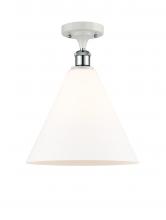 Innovations Lighting 516-1C-WPC-GBC-121 - Berkshire - 1 Light - 12 inch - White Polished Chrome - Semi-Flush Mount