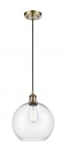 Innovations Lighting 516-1P-AB-G122-10 - Athens - 1 Light - 10 inch - Antique Brass - Cord hung - Mini Pendant