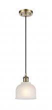 Innovations Lighting 516-1P-AB-G411 - Dayton - 1 Light - 6 inch - Antique Brass - Cord hung - Mini Pendant