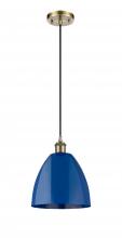 Innovations Lighting 516-1P-AB-MBD-9-BL - Plymouth - 1 Light - 9 inch - Antique Brass - Cord hung - Mini Pendant