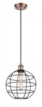 Innovations Lighting 516-1P-AC-CE-10-BK - Lake Placid - 1 Light - 10 inch - Antique Copper - Mini Pendant