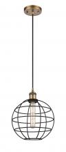 Innovations Lighting 516-1P-BB-CE-10-BK - Lake Placid - 1 Light - 10 inch - Brushed Brass - Mini Pendant