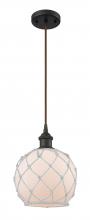 Innovations Lighting 516-1P-OB-G121-8RW - Farmhouse Rope - 1 Light - 8 inch - Oil Rubbed Bronze - Cord hung - Mini Pendant