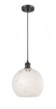 Innovations Lighting 516-1P-OB-G1216-10WM - White Mouchette - 1 Light - 10 inch - Oil Rubbed Bronze - Cord Hung - Mini Pendant