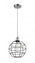 Innovations Lighting 516-1P-PC-CE-10-BK - Lake Placid - 1 Light - 10 inch - Polished Chrome - Mini Pendant