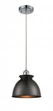 Innovations Lighting 516-1P-PC-M14-BK - Adirondack - 1 Light - 8 inch - Polished Chrome - Cord hung - Mini Pendant