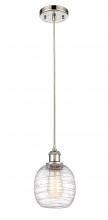 Innovations Lighting 516-1P-PN-G1013 - Belfast - 1 Light - 6 inch - Polished Nickel - Cord hung - Mini Pendant