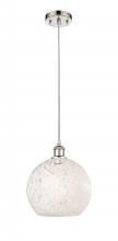 Innovations Lighting 516-1P-PN-G1216-10WM - White Mouchette - 1 Light - 10 inch - Polished Nickel - Cord Hung - Mini Pendant