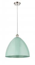 Innovations Lighting 516-1P-PN-MBD-16-SF - Plymouth - 1 Light - 16 inch - Polished Nickel - Cord hung - Mini Pendant