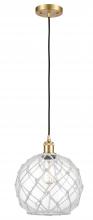  516-1P-SG-G122-10RW - Farmhouse Rope - 1 Light - 10 inch - Satin Gold - Cord hung - Mini Pendant