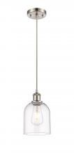 Innovations Lighting 516-1P-SN-G558-6CL - Bella - 1 Light - 6 inch - Brushed Satin Nickel - Cord hung - Mini Pendant