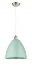 Innovations Lighting 516-1P-SN-MBD-12-SF - Plymouth - 1 Light - 12 inch - Brushed Satin Nickel - Cord hung - Mini Pendant