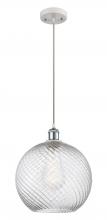 Innovations Lighting 516-1P-WPC-G1214-12 - Athens Twisted Swirl - 1 Light - 12 inch - White Polished Chrome - Cord hung - Mini Pendant