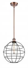 Innovations Lighting 516-1S-AC-CE-12-BK - Lake Placid - 1 Light - 12 inch - Antique Copper - Mini Pendant