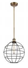 Innovations Lighting 516-1S-BB-CE-12-BK - Lake Placid - 1 Light - 12 inch - Brushed Brass - Mini Pendant