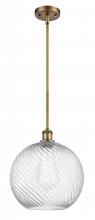 Innovations Lighting 516-1S-BB-G1214-12 - Athens Twisted Swirl - 1 Light - 12 inch - Brushed Brass - Mini Pendant