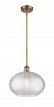 Innovations Lighting 516-1S-BB-G555-12CL - Ithaca - 1 Light - 12 inch - Brushed Brass - Mini Pendant