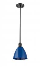 Innovations Lighting 516-1S-BK-MBD-75-BL - Plymouth - 1 Light - 8 inch - Matte Black - Pendant