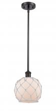 Innovations Lighting 516-1S-OB-G121-8RW - Farmhouse Rope - 1 Light - 8 inch - Oil Rubbed Bronze - Mini Pendant