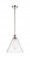 Innovations Lighting 516-1S-PN-GBC-124 - Berkshire - 1 Light - 12 inch - Polished Nickel - Mini Pendant