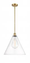 Innovations Lighting 516-1S-SG-GBC-162 - Berkshire - 1 Light - 16 inch - Satin Gold - Pendant