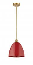  516-1S-SG-MBD-9-RD - Plymouth - 1 Light - 9 inch - Satin Gold - Pendant