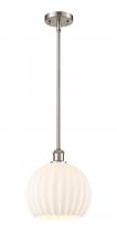 Innovations Lighting 516-1S-SN-G1217-10WV - White Venetian - 1 Light - 10 inch - Brushed Satin Nickel - Mini Pendant