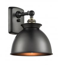 Innovations Lighting 516-1W-BAB-M14-BK - Adirondack - 1 Light - 8 inch - Black Antique Brass - Sconce