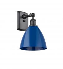 Innovations Lighting 516-1W-BK-MBD-75-BL - Plymouth - 1 Light - 8 inch - Matte Black - Sconce