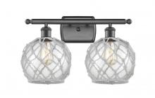 Innovations Lighting 516-2W-OB-G122-8RW - Farmhouse Rope - 2 Light - 18 inch - Oil Rubbed Bronze - Bath Vanity Light