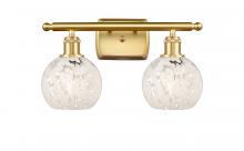 Innovations Lighting 516-2W-SG-G1216-6WM - White Mouchette - 2 Light - 16 inch - Satin Gold - Bath Vanity Light