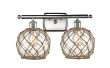 Innovations Lighting 516-2W-SN-G122-8RB - Farmhouse Rope - 2 Light - 18 inch - Brushed Satin Nickel - Bath Vanity Light