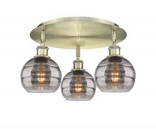 Innovations Lighting 516-3C-AB-G556-6SM - Rochester - 3 Light - 18 inch - Antique Brass - Flush Mount