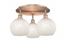 Innovations Lighting 516-3C-AC-G1216-8WM - White Mouchette - 3 Light - 20 inch - Antique Copper - Flush Mount