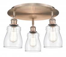 Innovations Lighting 516-3C-AC-G392 - Ellery - 3 Light - 17 inch - Antique Copper - Flush Mount