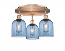 Innovations Lighting 516-3C-AC-G558-6BL - Bella - 3 Light - 17 inch - Antique Copper - Flush Mount