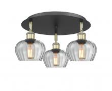 Innovations Lighting 516-3C-BAB-G92 - Fenton - 3 Light - 18 inch - Black Antique Brass - Flush Mount