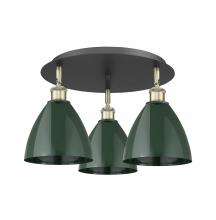 Innovations Lighting 516-3C-BAB-MBD-75-GR - Plymouth - 3 Light - 19 inch - Black Antique Brass - Flush Mount