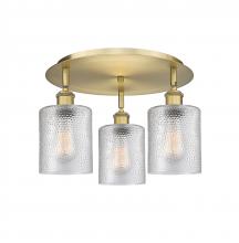 Innovations Lighting 516-3C-BB-G112 - Cobbleskill - 3 Light - 17 inch - Brushed Brass - Flush Mount