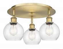 Innovations Lighting 516-3C-BB-G124-6 - Athens - 3 Light - 18 inch - Brushed Brass - Flush Mount