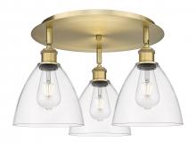 Innovations Lighting 516-3C-BB-GBD-752 - Bristol - 3 Light - 19 inch - Brushed Brass - Flush Mount