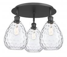 Innovations Lighting 516-3C-BK-G372 - Waverly - 3 Light - 20 inch - Matte Black - Flush Mount