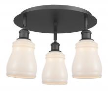 Innovations Lighting 516-3C-BK-G391 - Ellery - 3 Light - 17 inch - Matte Black - Flush Mount