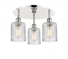 Innovations Lighting 516-3C-PN-G112C-5CL - Cobbleskill - 3 Light - 17 inch - Polished Nickel - Flush Mount