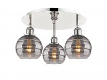 Innovations Lighting 516-3C-PN-G556-6SM - Rochester - 3 Light - 18 inch - Polished Nickel - Flush Mount