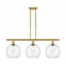  516-3I-SG-G122-10 - Athens - 3 Light - 37 inch - Satin Gold - Stem Hung - Island Light